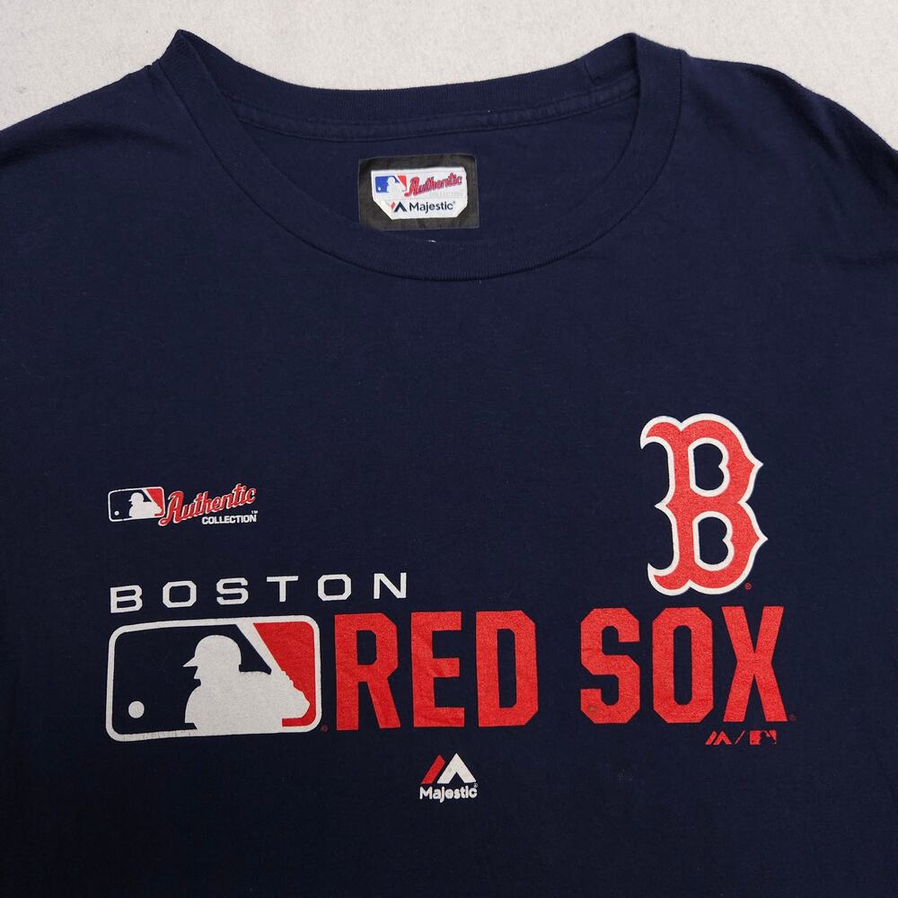 Boston Red Sox Delta Short Sleeve Baseball T Shirt Mens Size Large L Blue